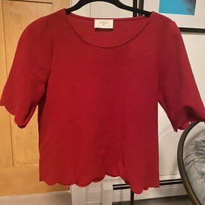 Francescas Scalloped Cropped Blouse